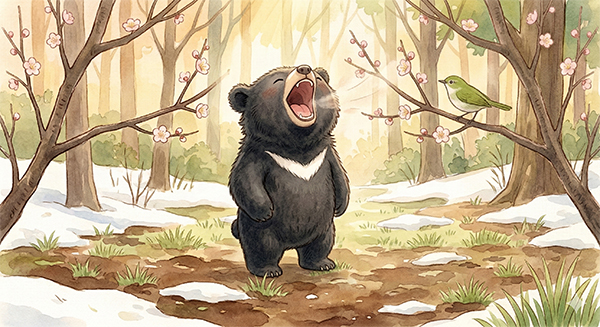 さけぶ、楽しい、クマ